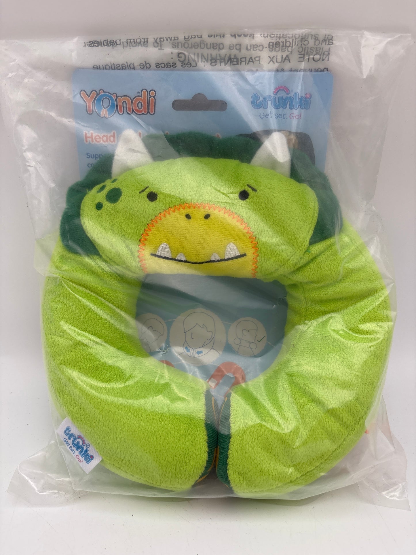 Trunki Yondi Nakkestøtte-Lysegrøn dino