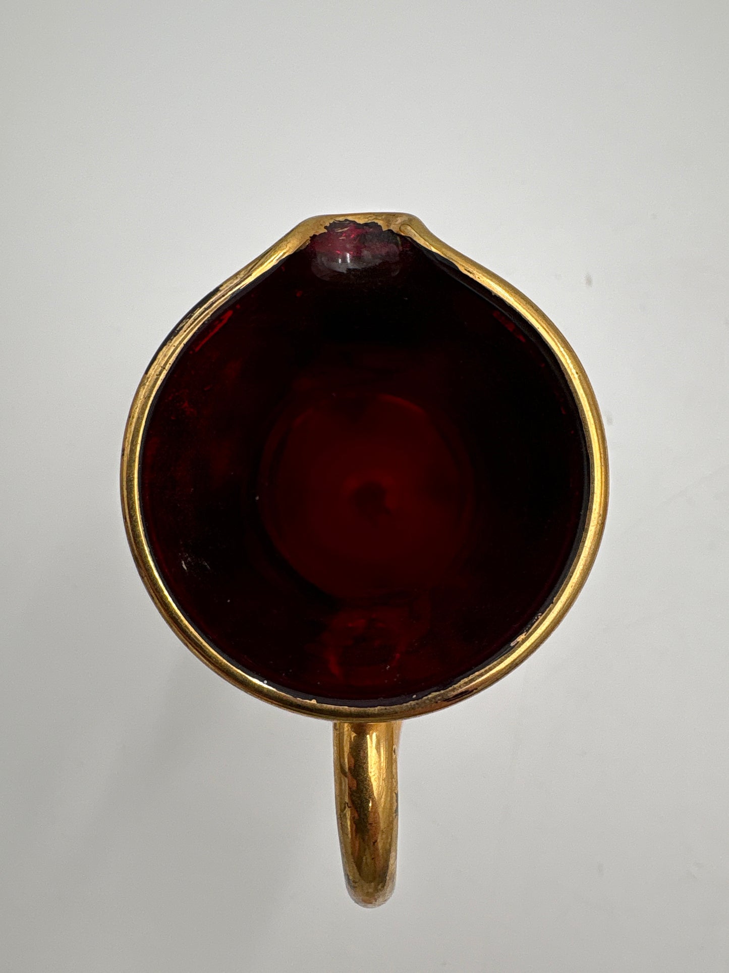 Vintage Bohemia krystal med Guld og Enamel, Kande, Rød(2), 19cm