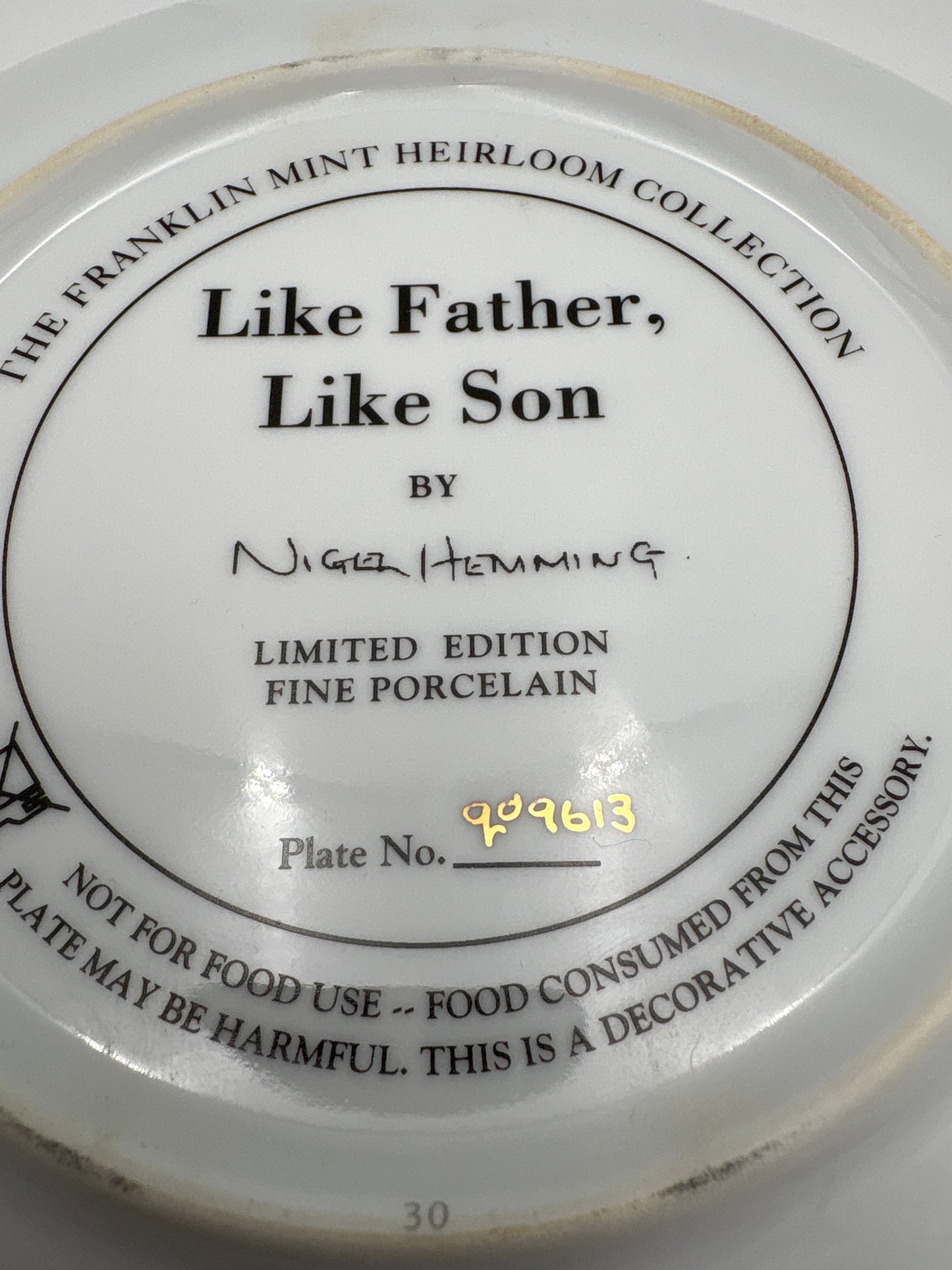 The Franklin Mint Hairloom Collection. platte nr. 909613
