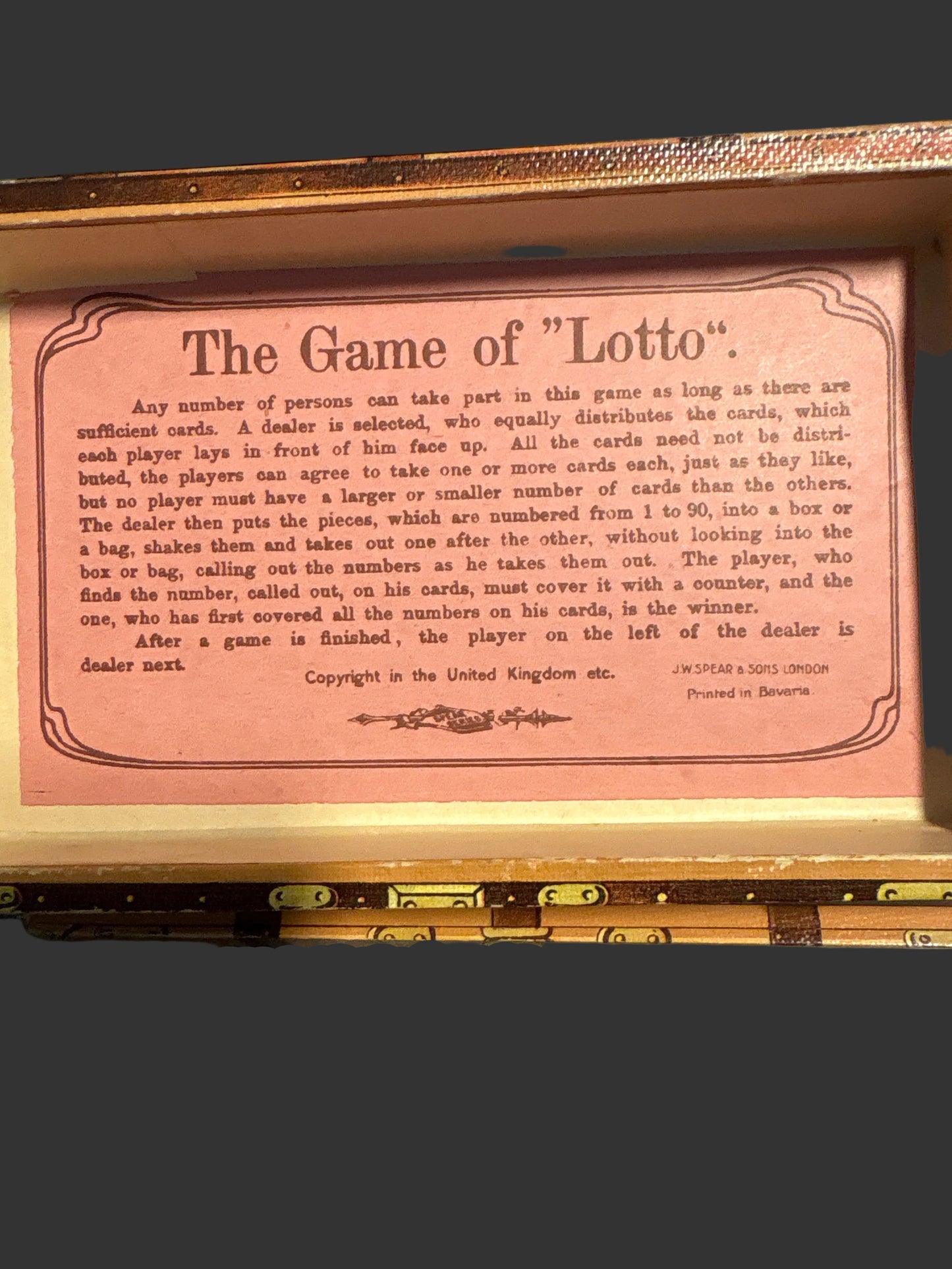 Vintage Spear's New trunk Lotto