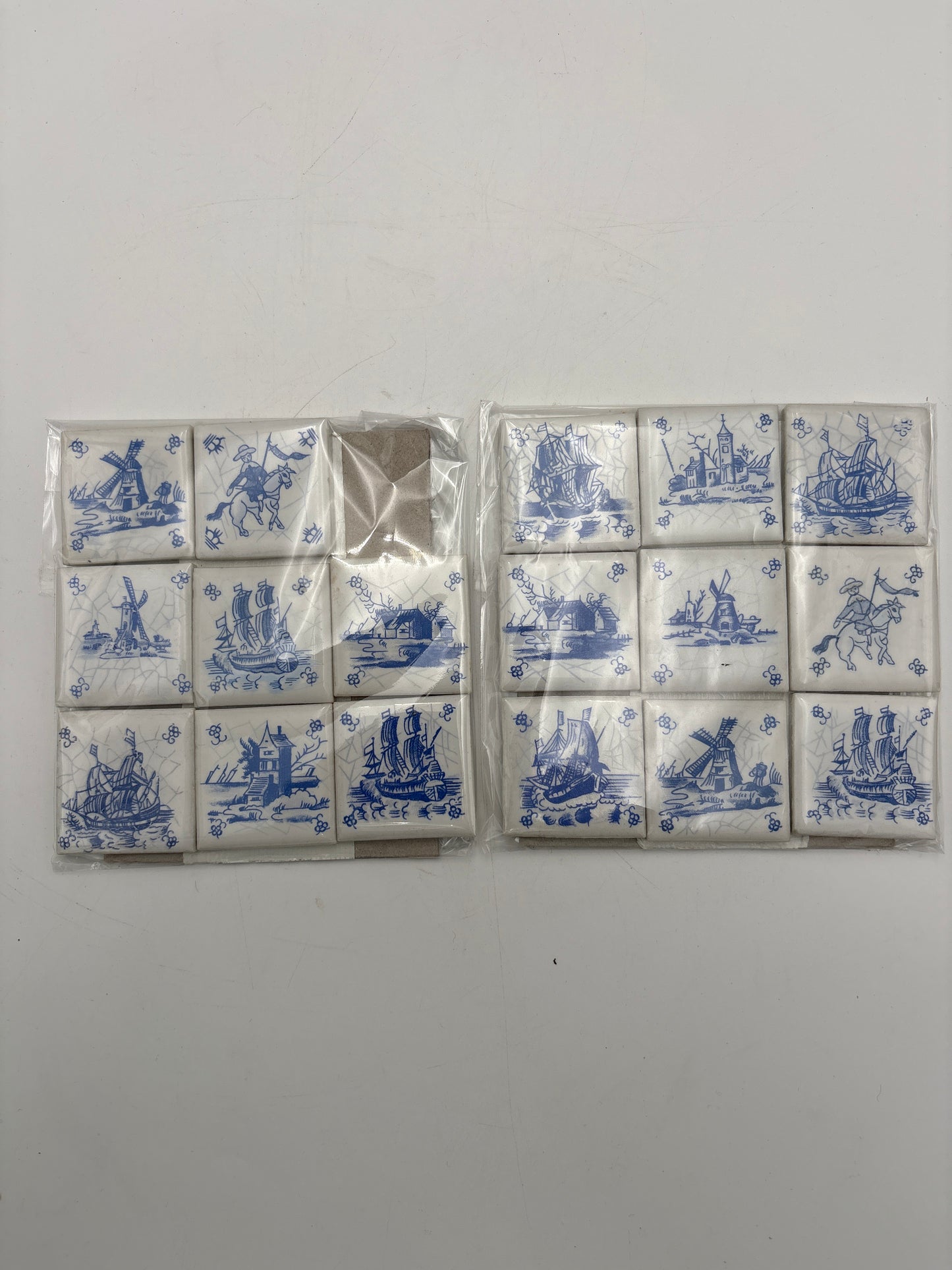Hollanske kakler, 9 stk. assorterede