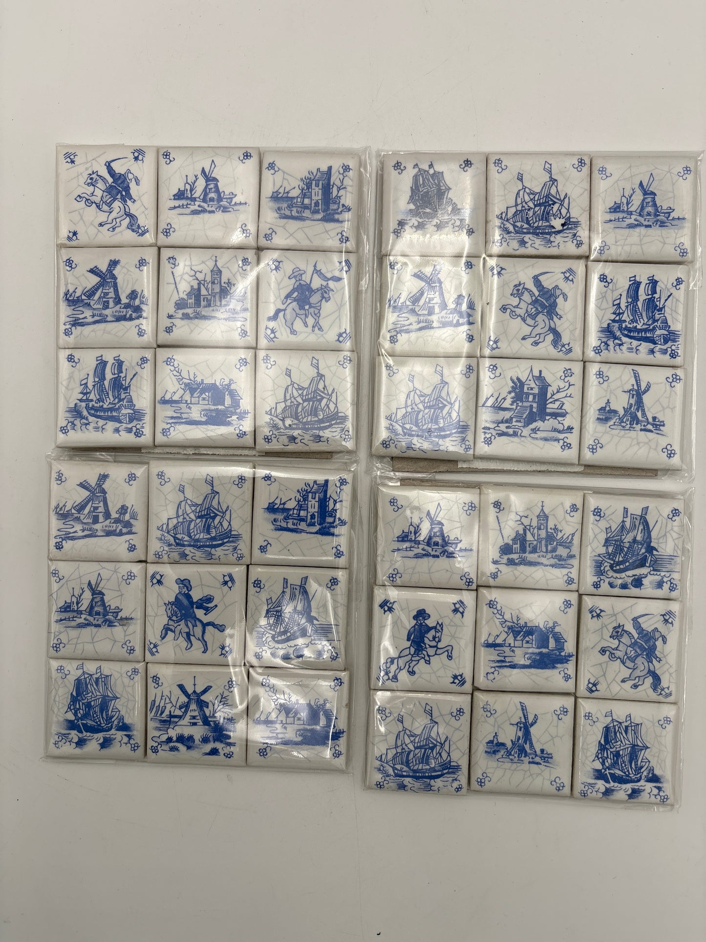 Hollanske kakler, 9 stk. assorterede