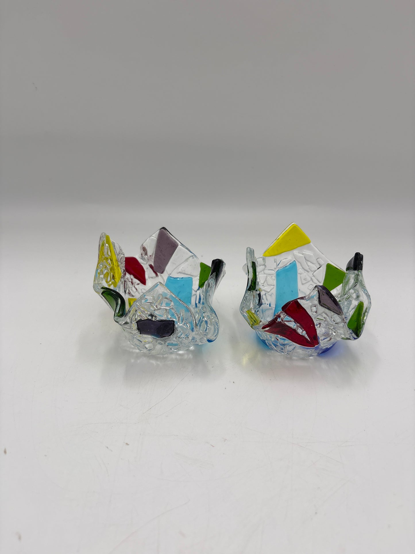 Glas mosaik fyrfadsstager 2 stk.