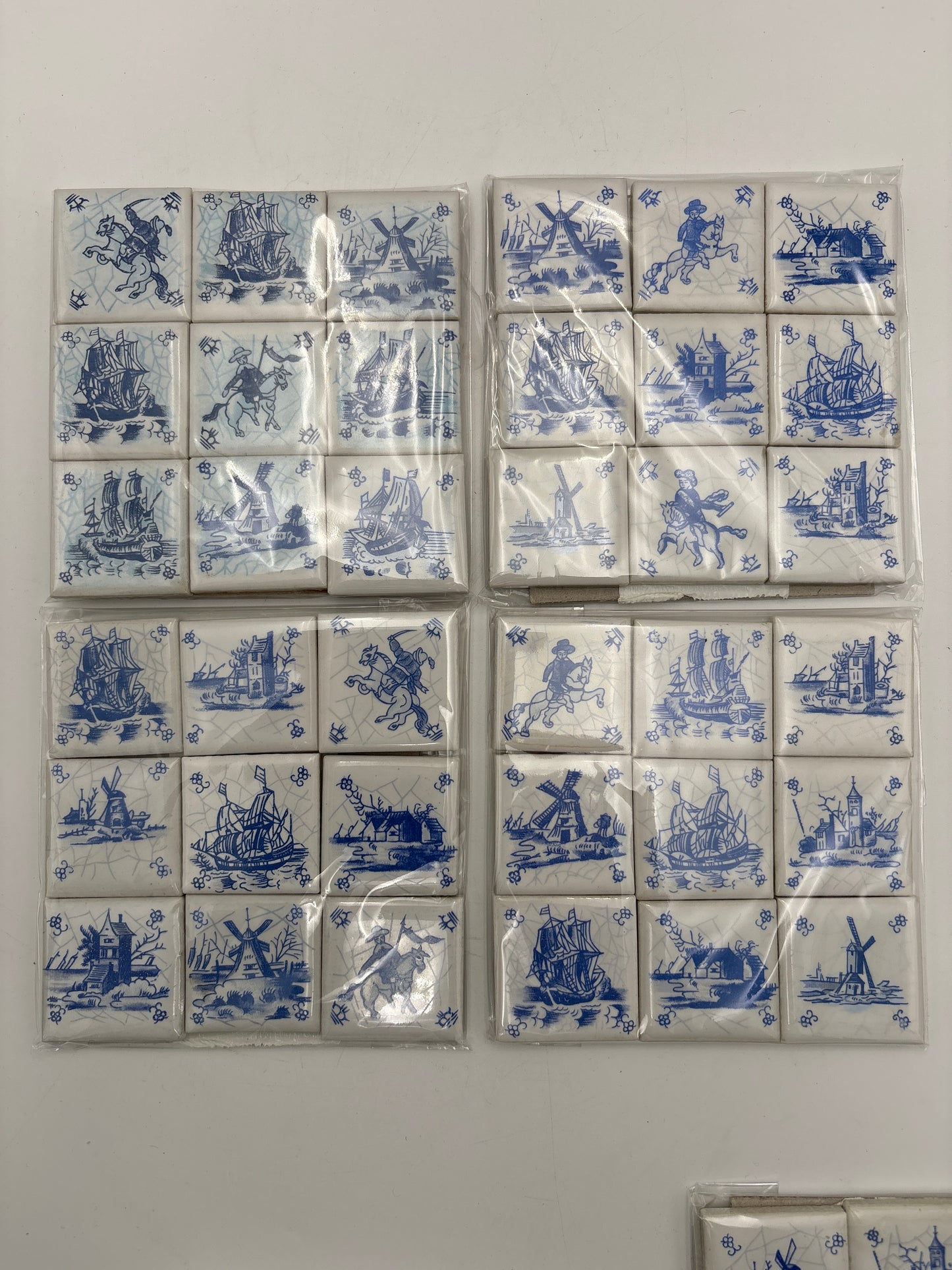 Hollanske kakler, 9 stk. assorterede