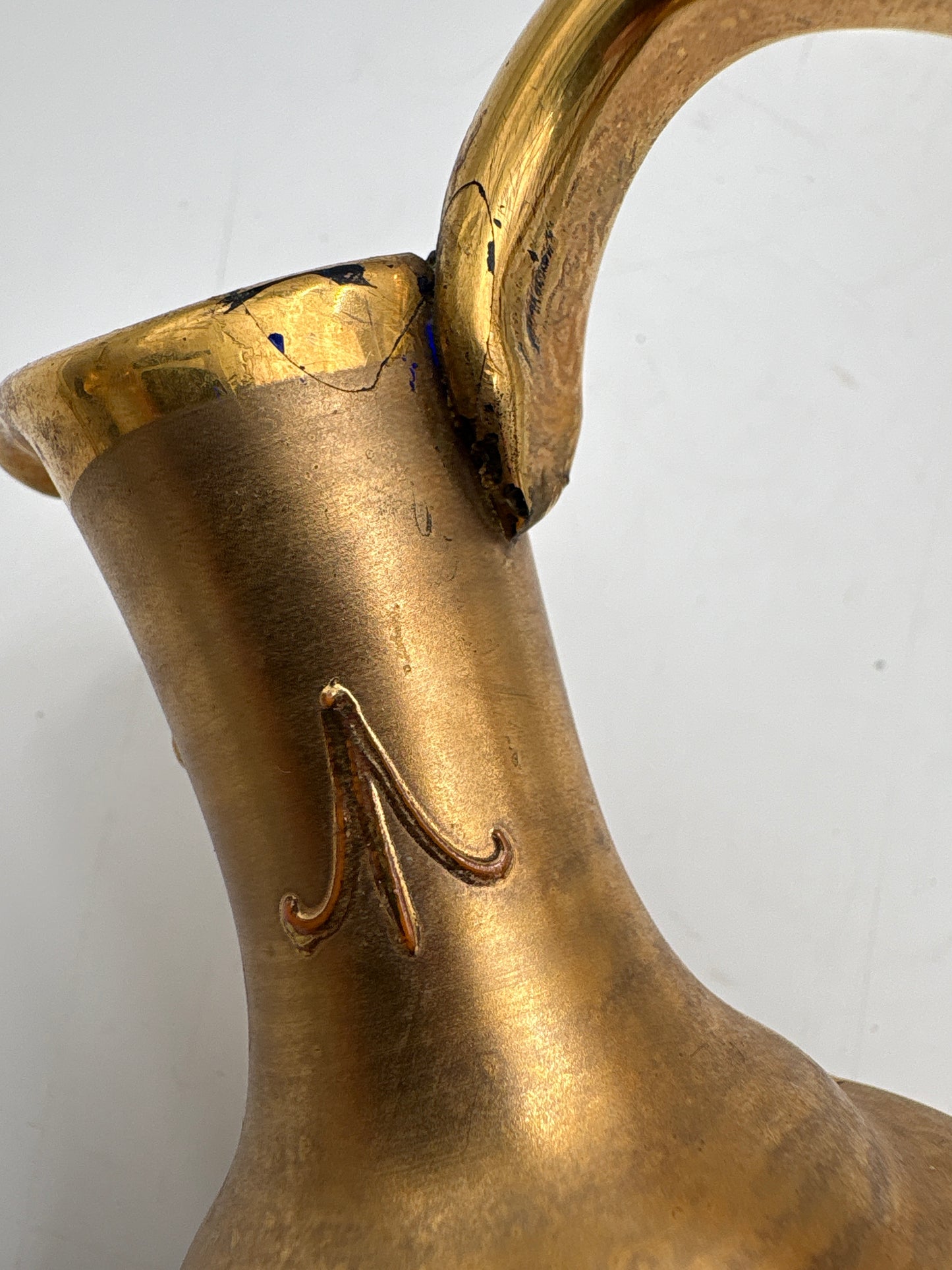 Vintage Bohemia krystal med Guld og Enamel, Kande, Blå(3), 20cm
