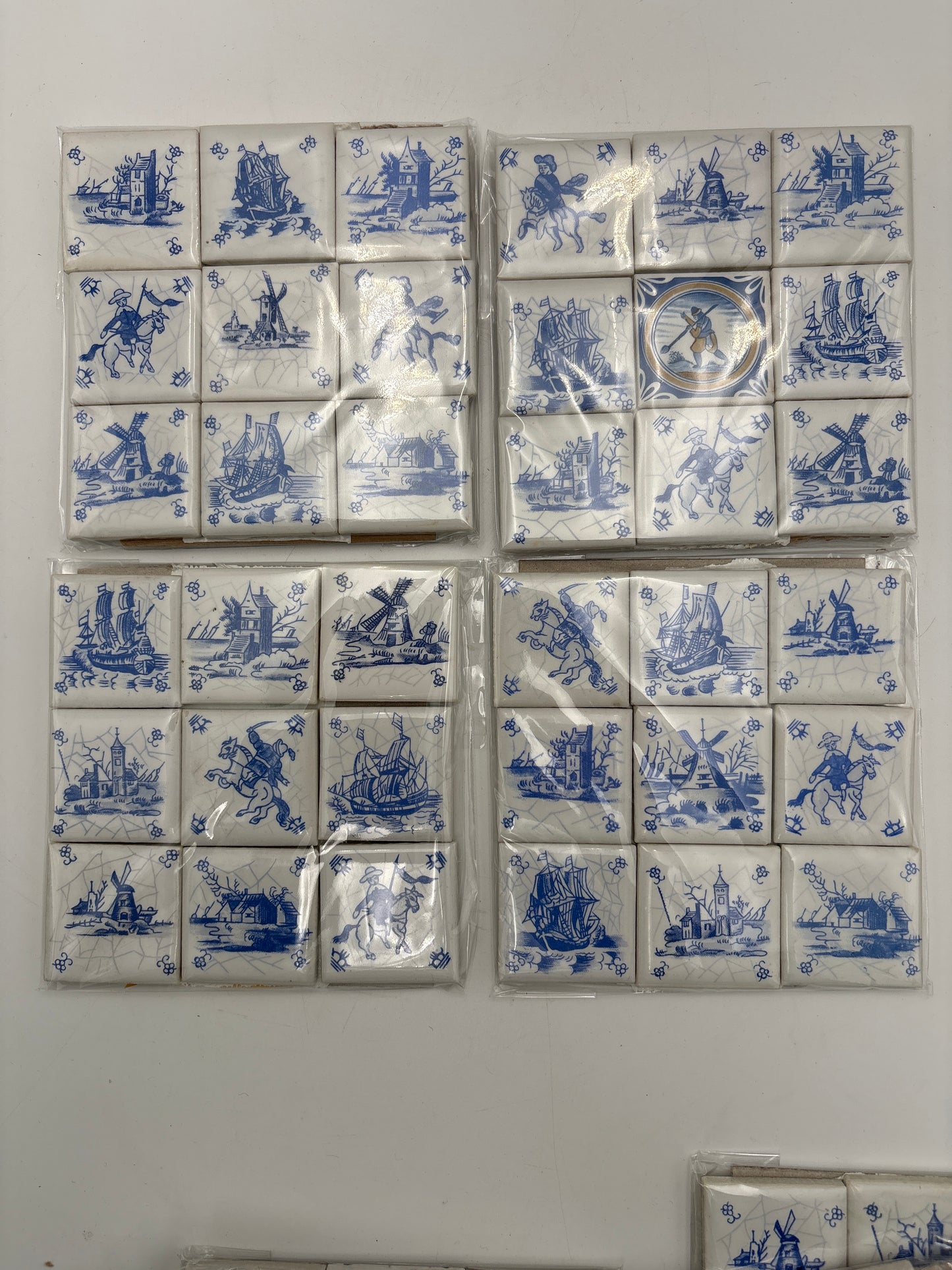 Hollanske kakler, 9 stk. assorterede