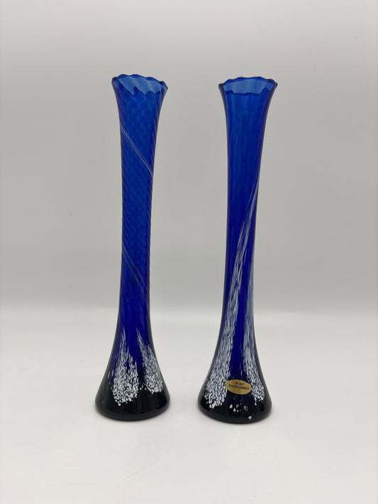 Vintage glas vaser fra Hadeland Glassverk, 2 stk.
