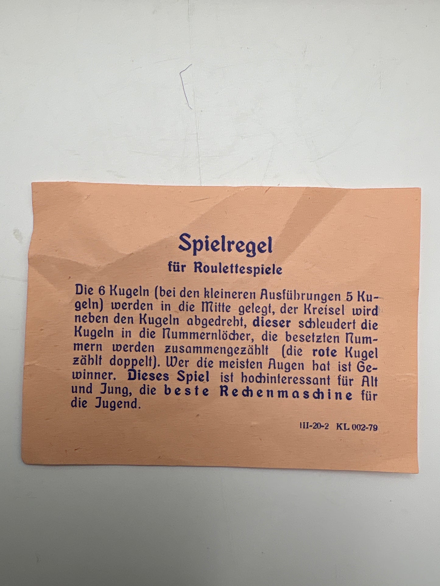 Tysk Vintage træroulettespil, tyroler roulette
