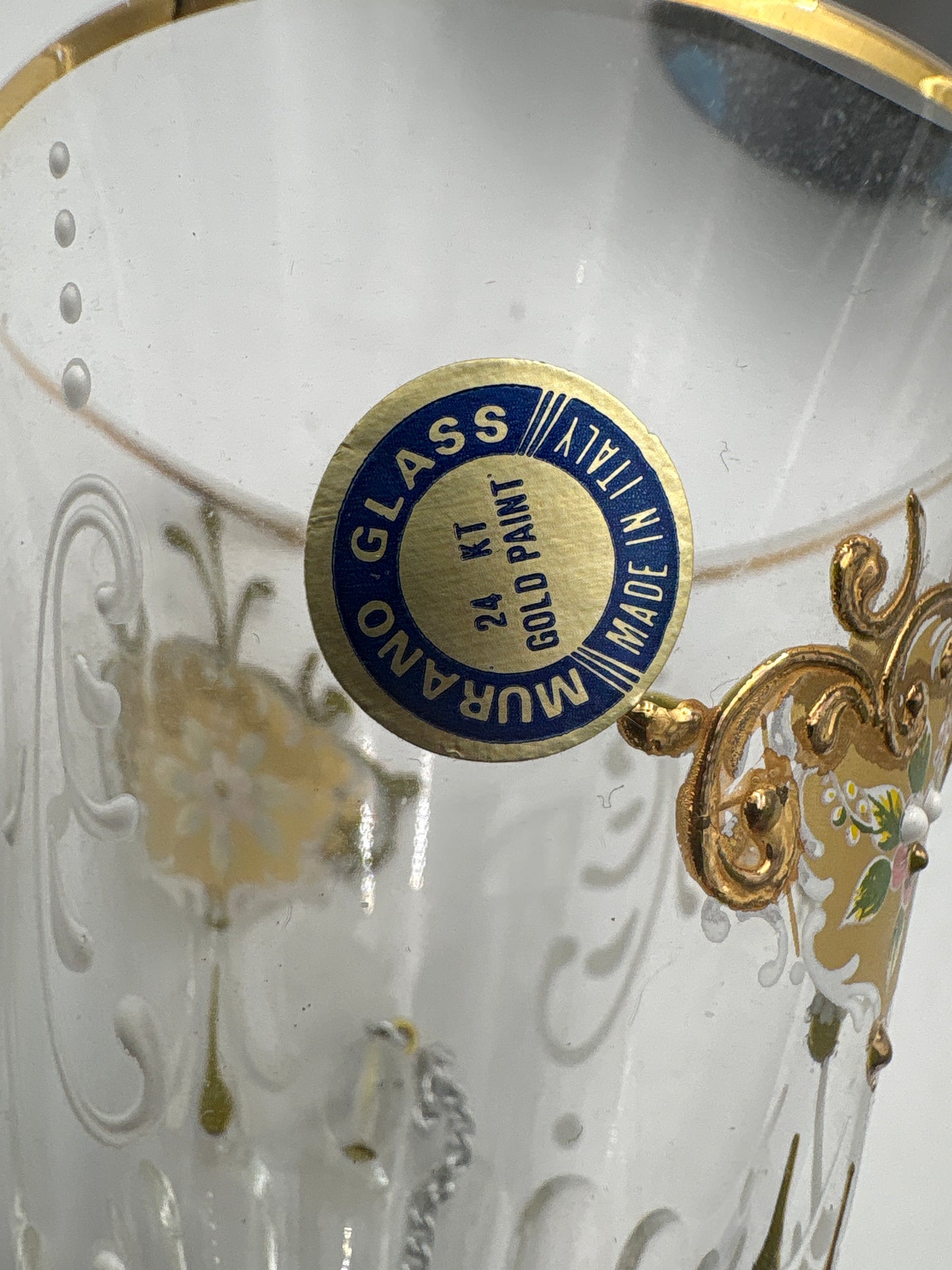 Murano mundblæst glas, dirigentklokke og fingerbøl