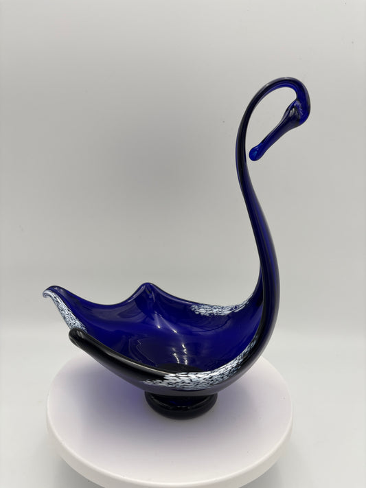 Vintage glas svane fra Hadeland Glassverk