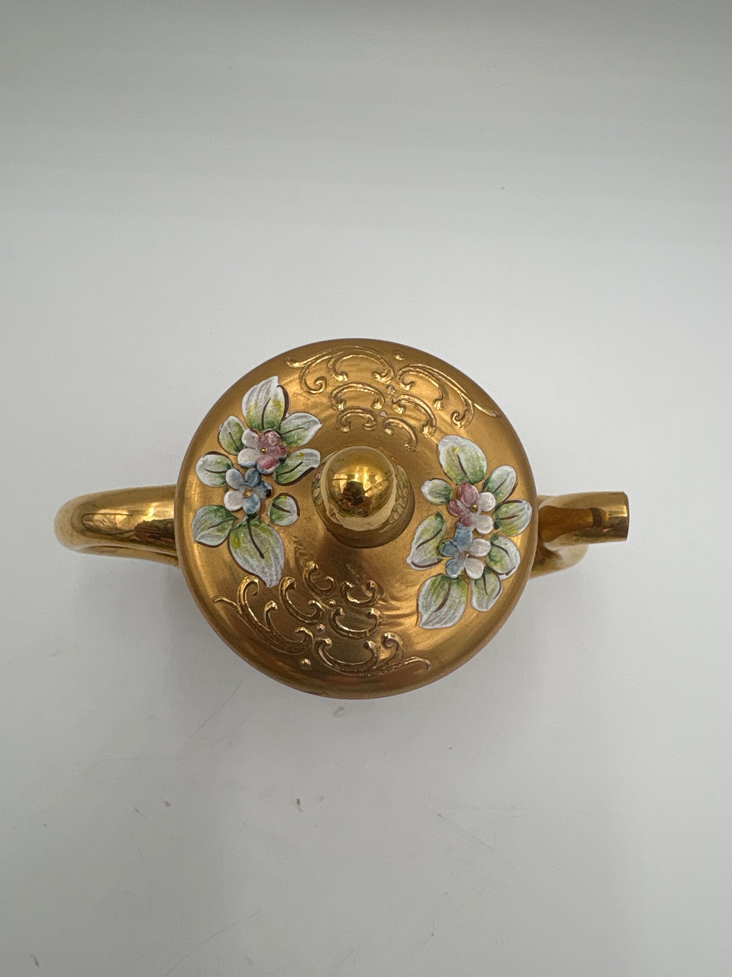 Vintage Bohemia krystal med Guld og Enamel, kaffesæt, Rød