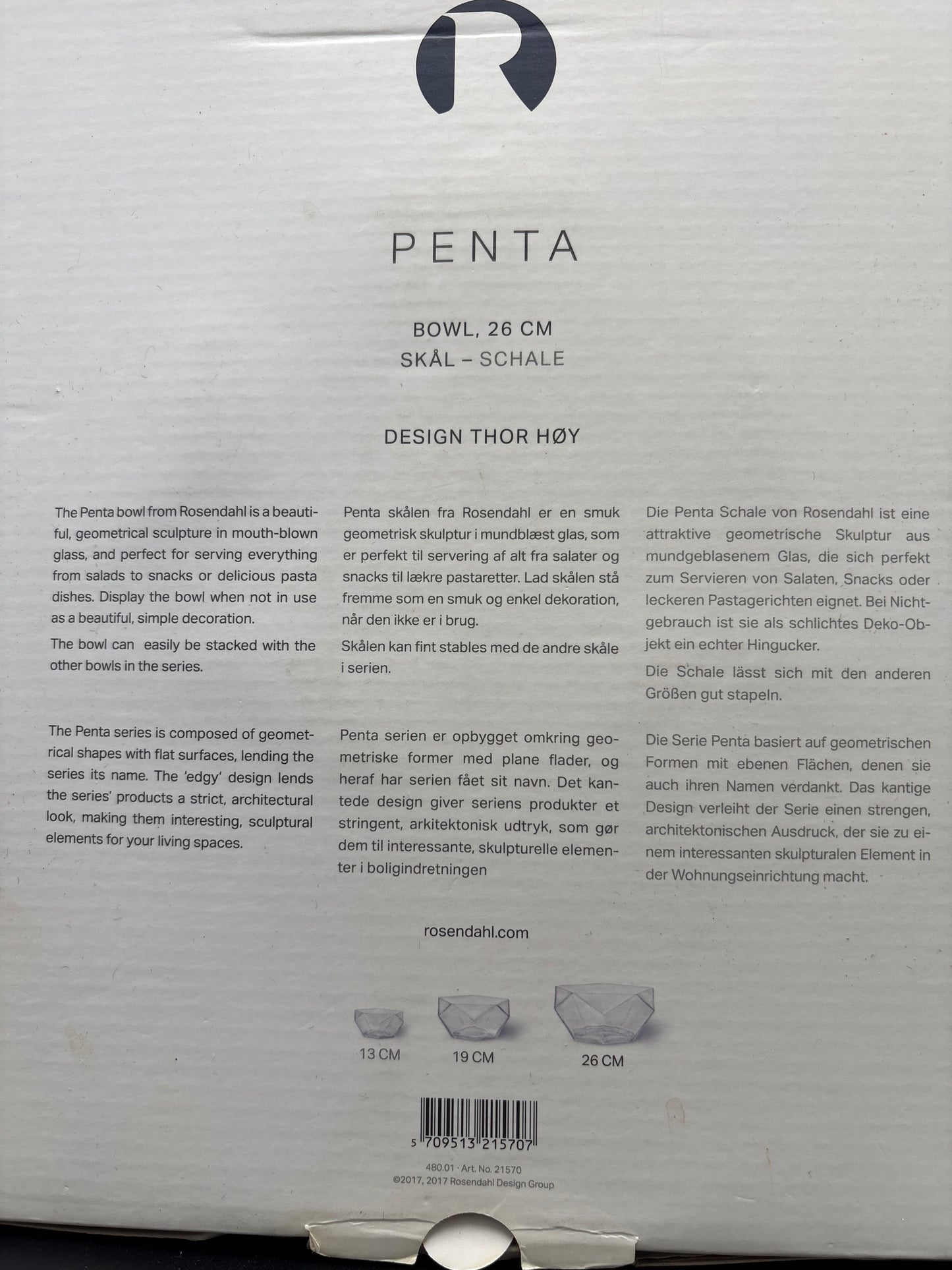 Rosendahl- Penta skål- ø26cm