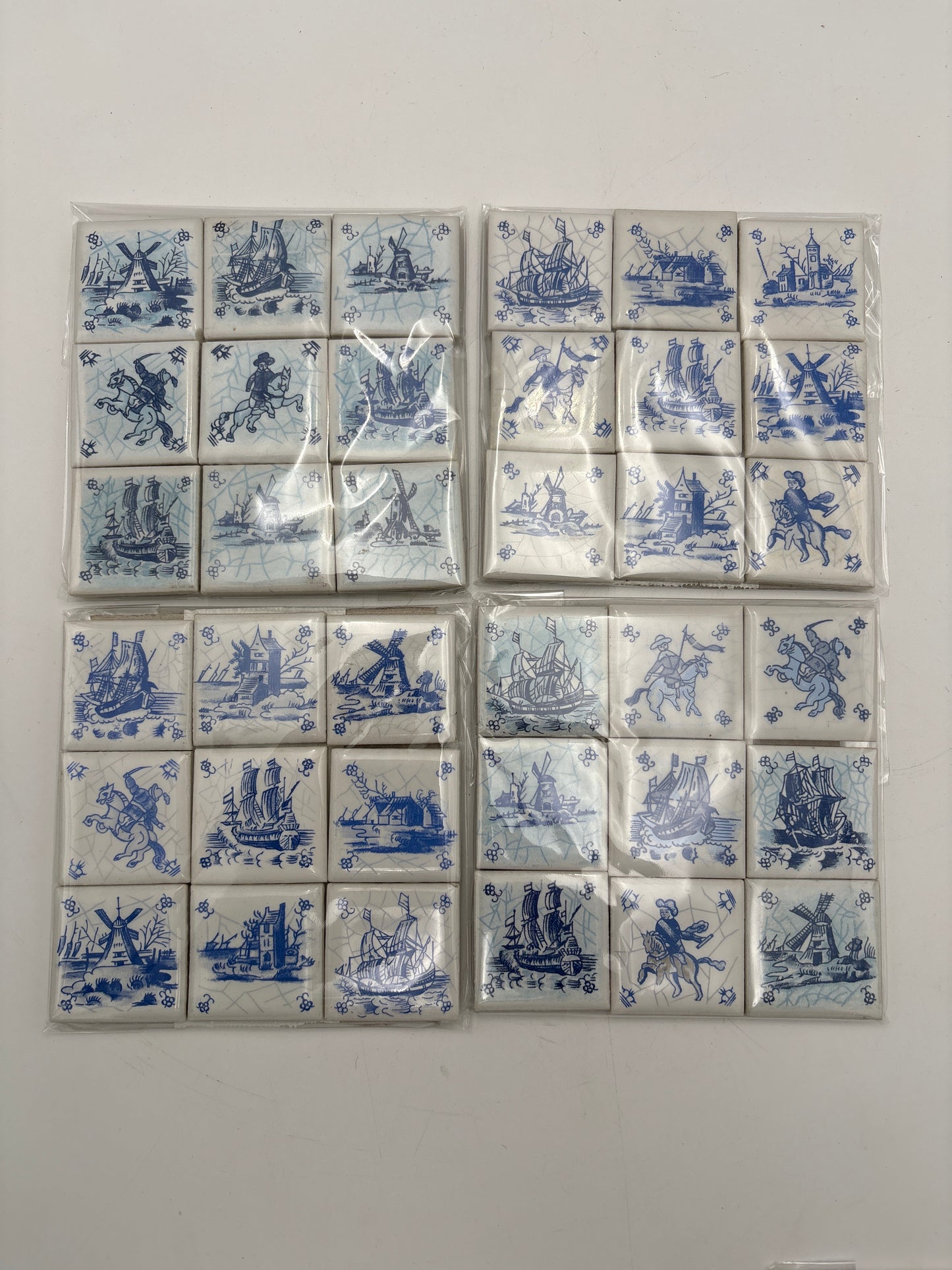 Hollanske kakler, 9 stk. assorterede