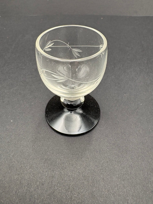 Holmegård Ranke-Hvidt Snapseglas med sort fod ø4 h6cm