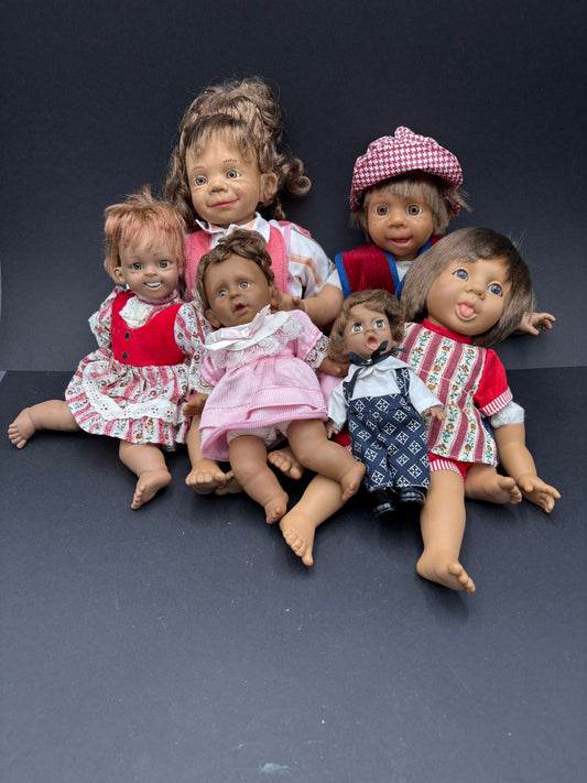 Vintage dukker(24)-Jeckle-Jansen dolls?-6 stk i forskellige størrelser.