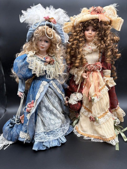 Vintage dukker(A)- 2 store porcelænsdukker