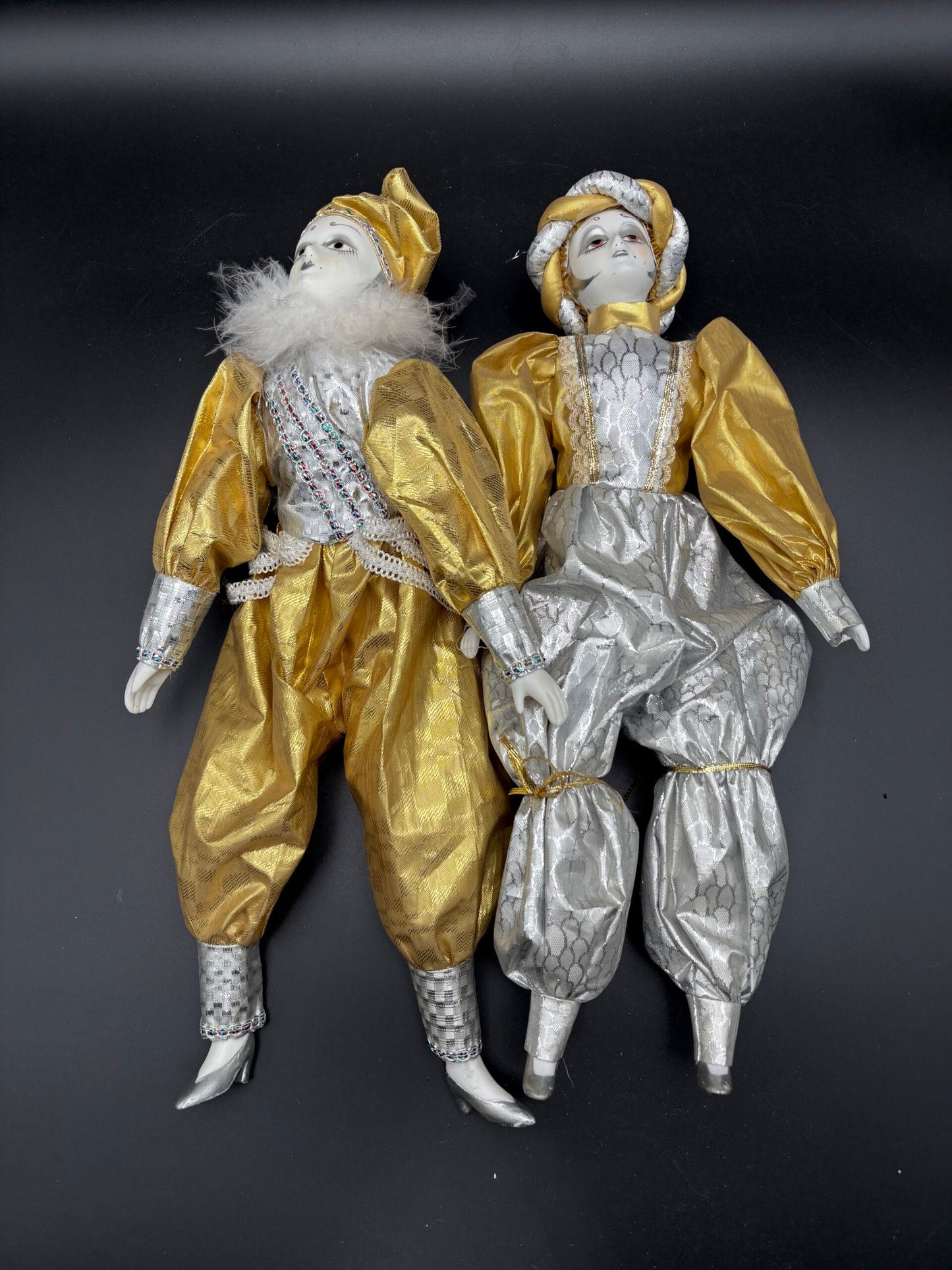 Vintage dukker(K)-Porcelæns klovne-12 stk.