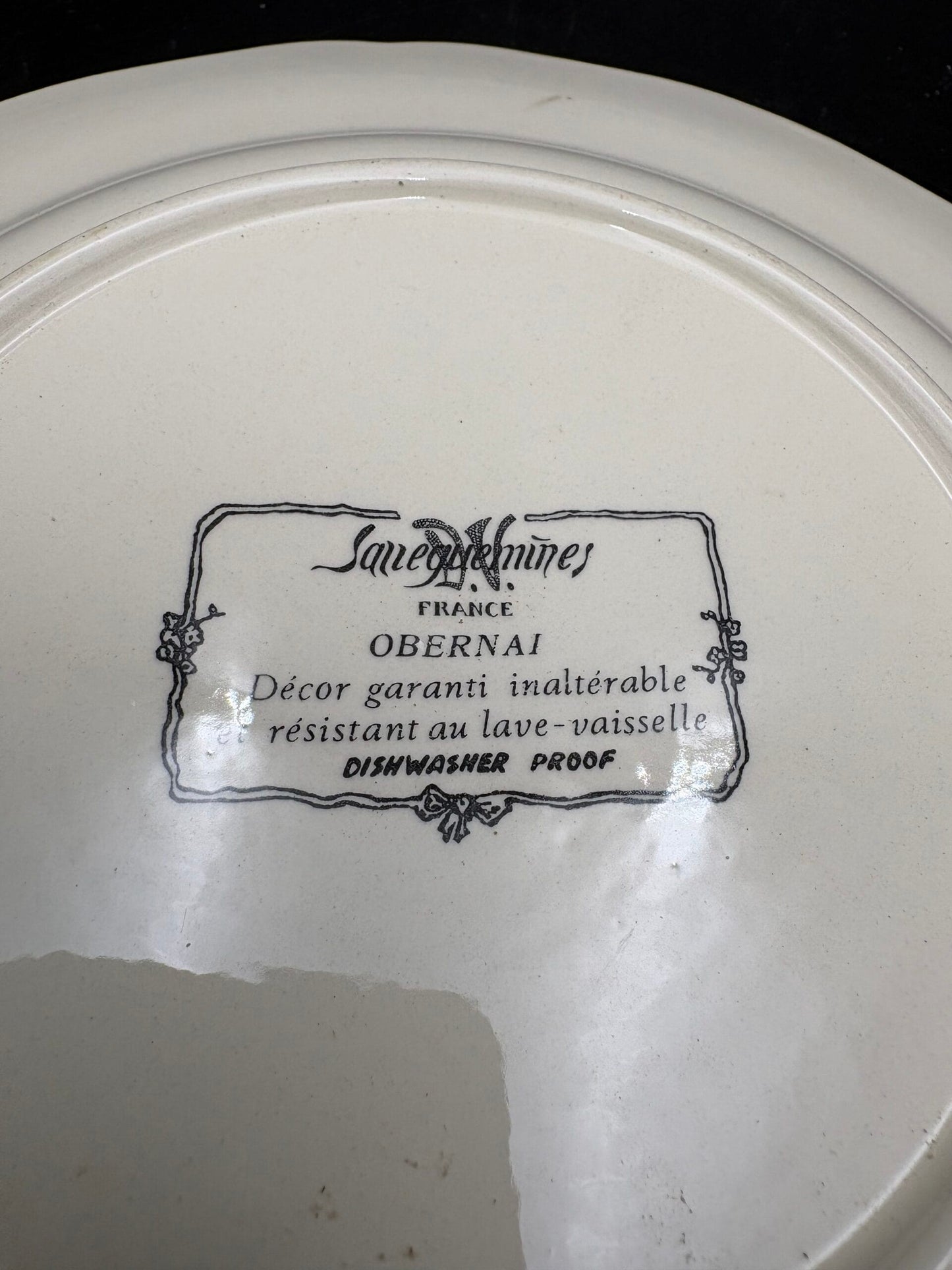 Fransk vintage tallerken-Sarreguemines Obernal