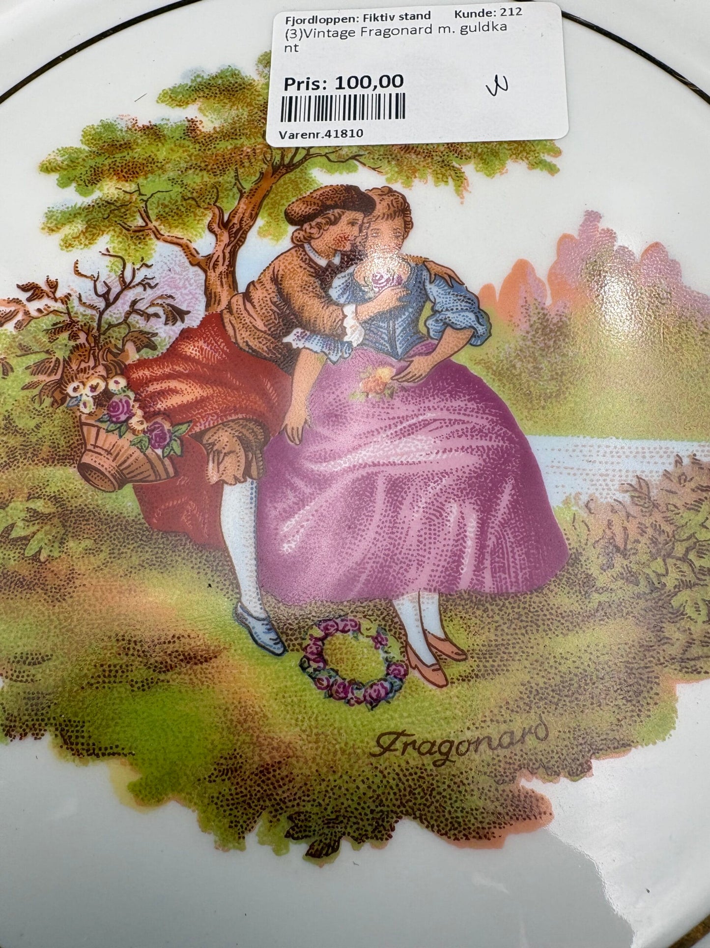 Franske vintage tallerkner-Fragonard-3 stk.