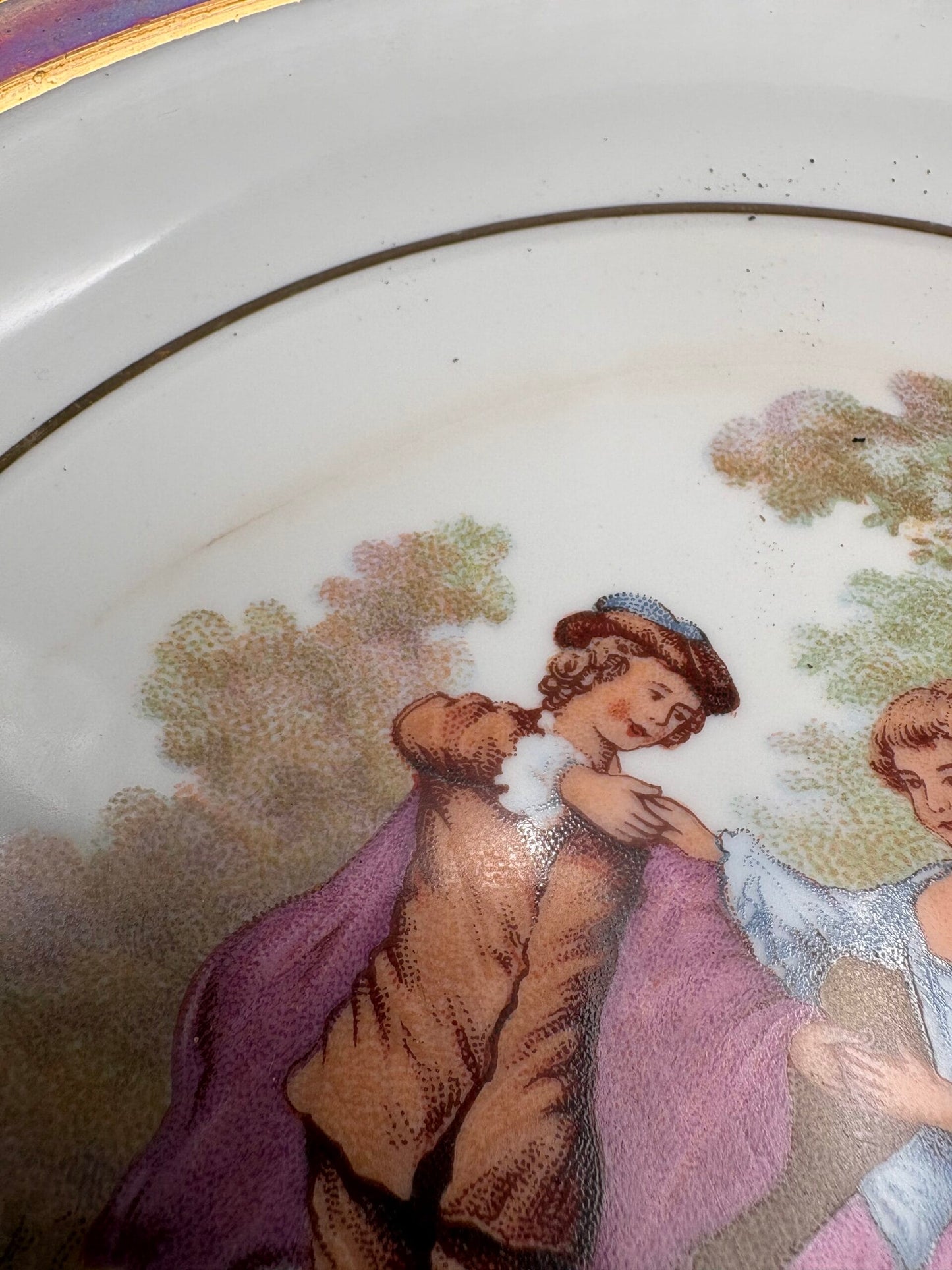 Franske vintage tallerkner-Fragonard-3 stk.