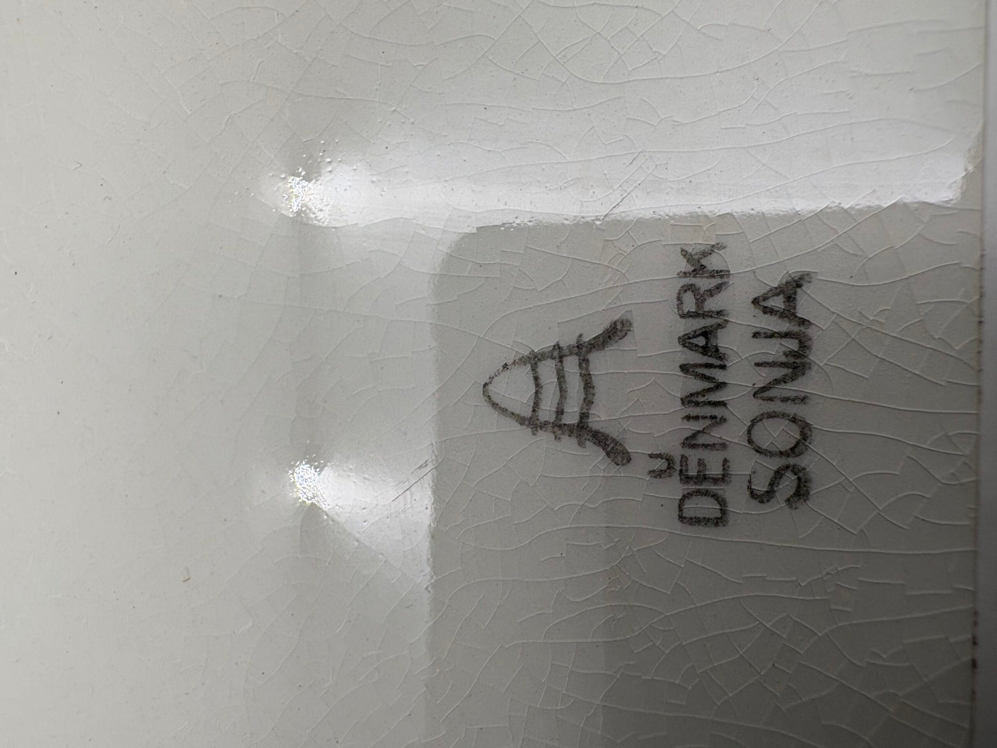 Aluminia fajance-Sonja-Stort ovalt fad, sovseskål og sukkerskål u. låg