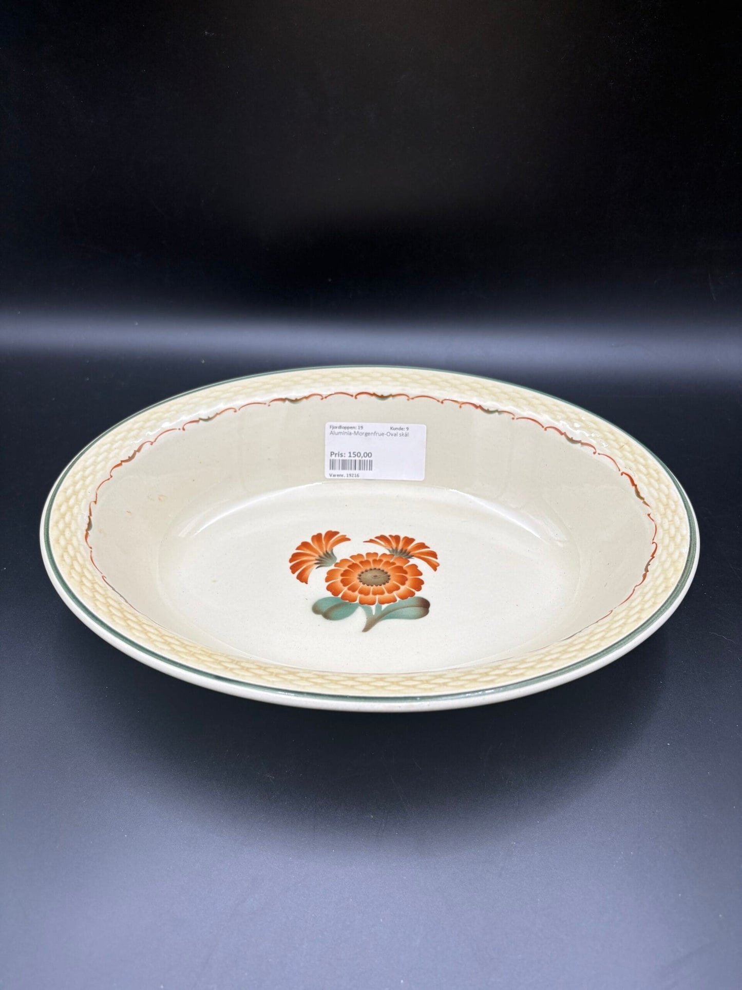 Aluminia fajance Morgenfrue Oval skål