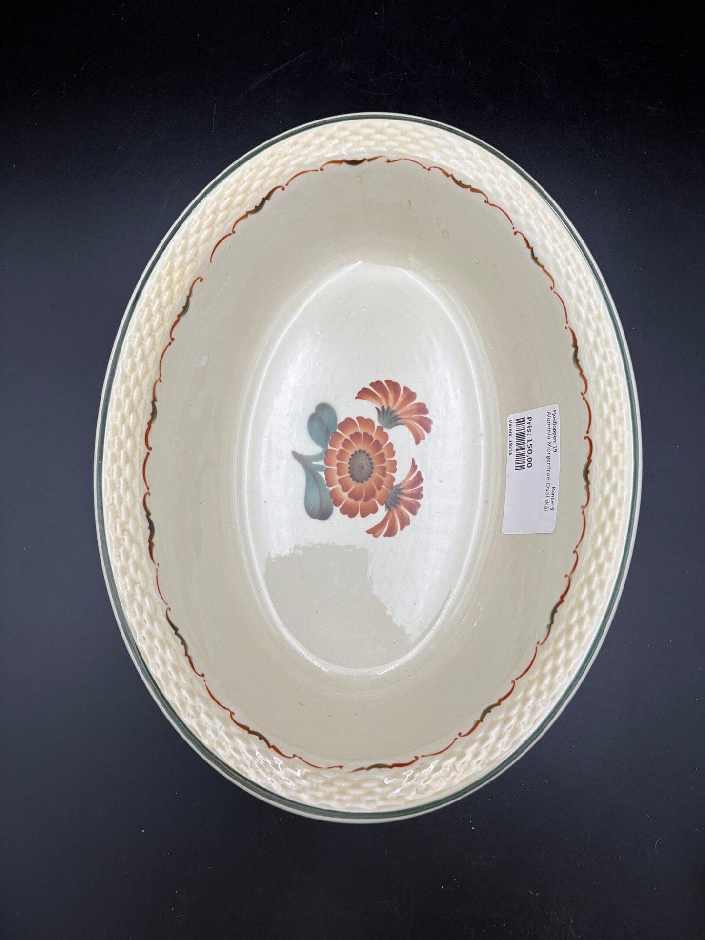 Aluminia fajance Morgenfrue Oval skål