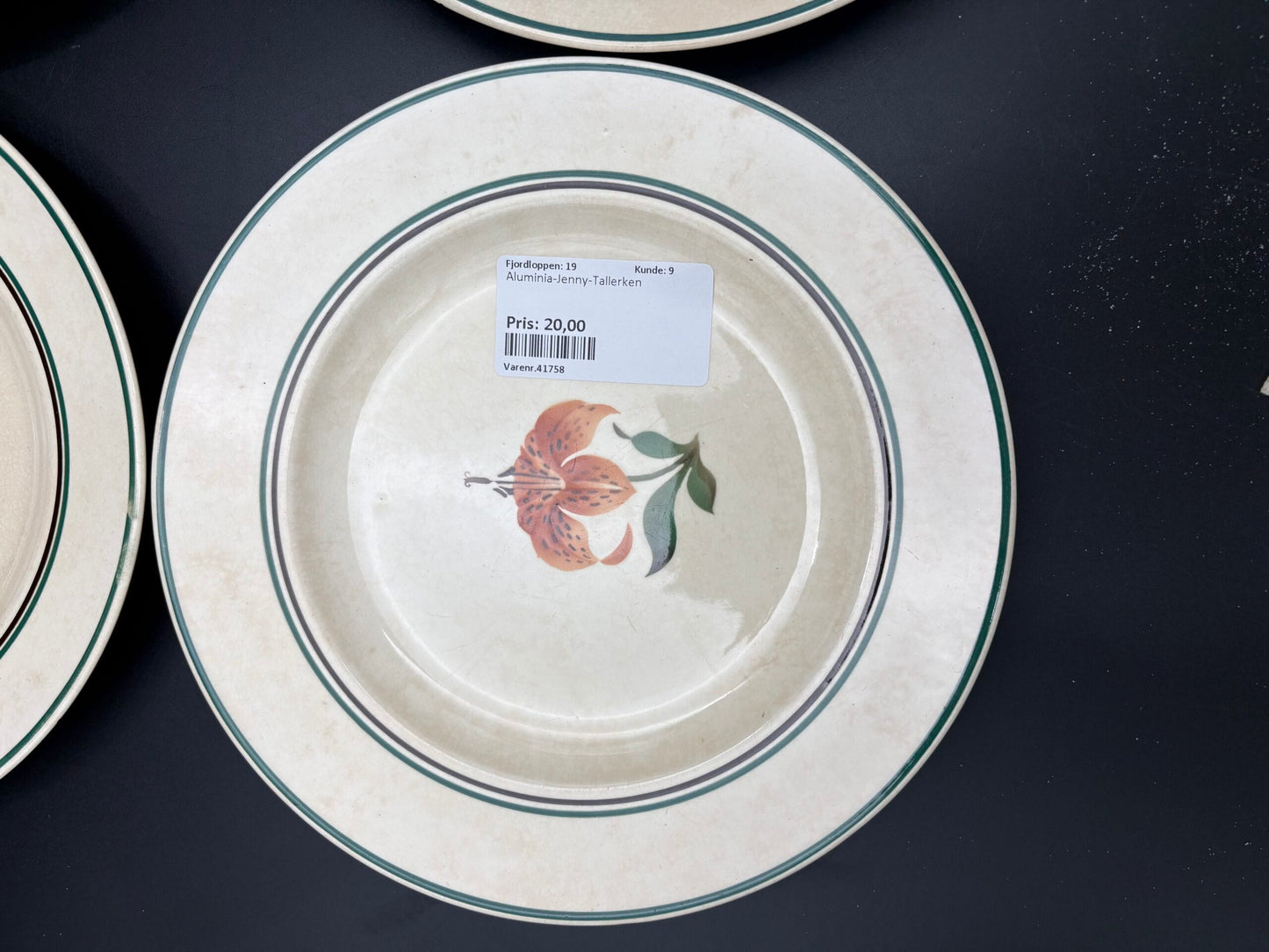 Aluminia fajance Jenny Flad tallerken ø21,5cm 4 stk