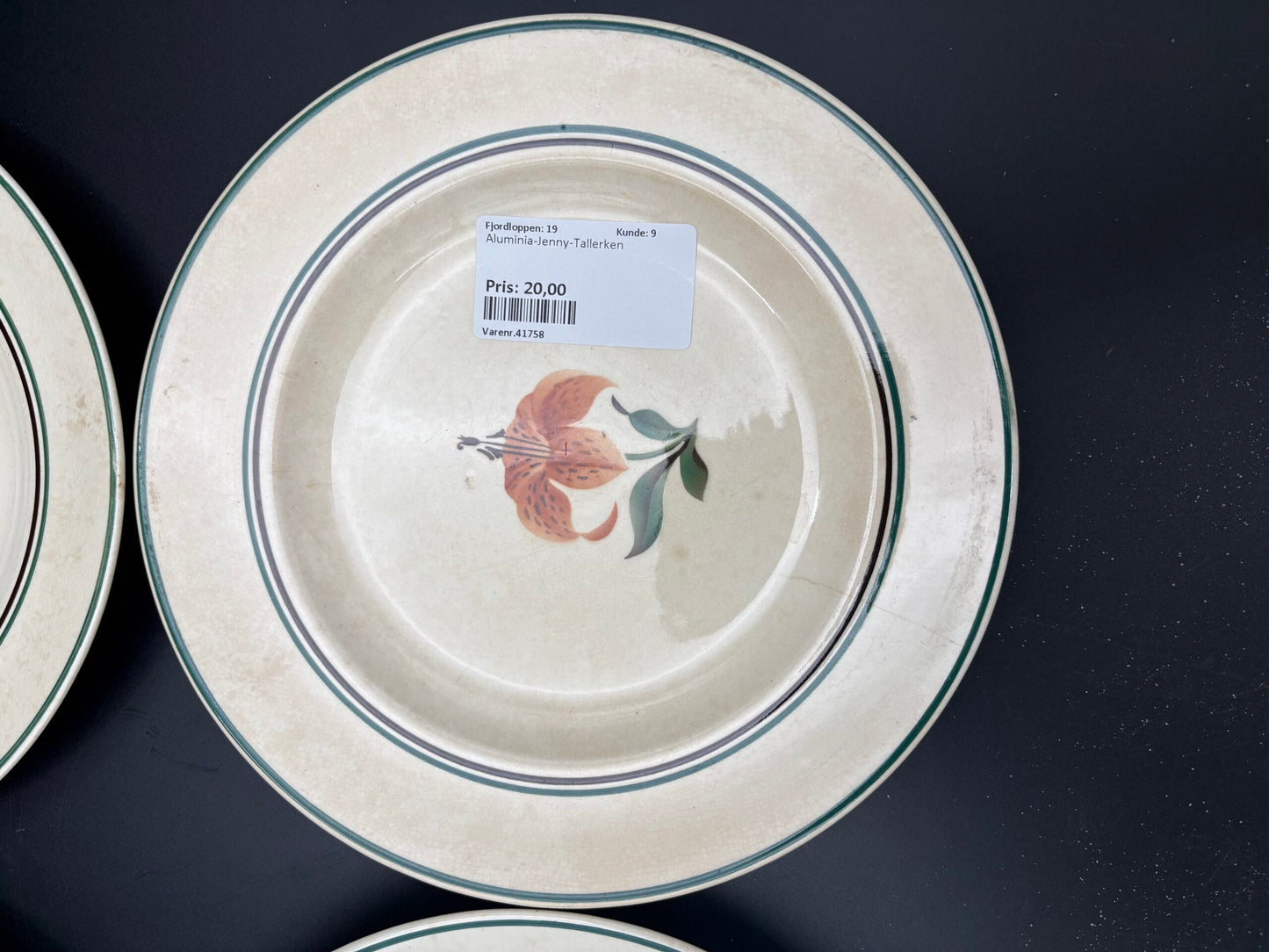Aluminia fajance Jenny Flad tallerken ø21,5cm 4 stk