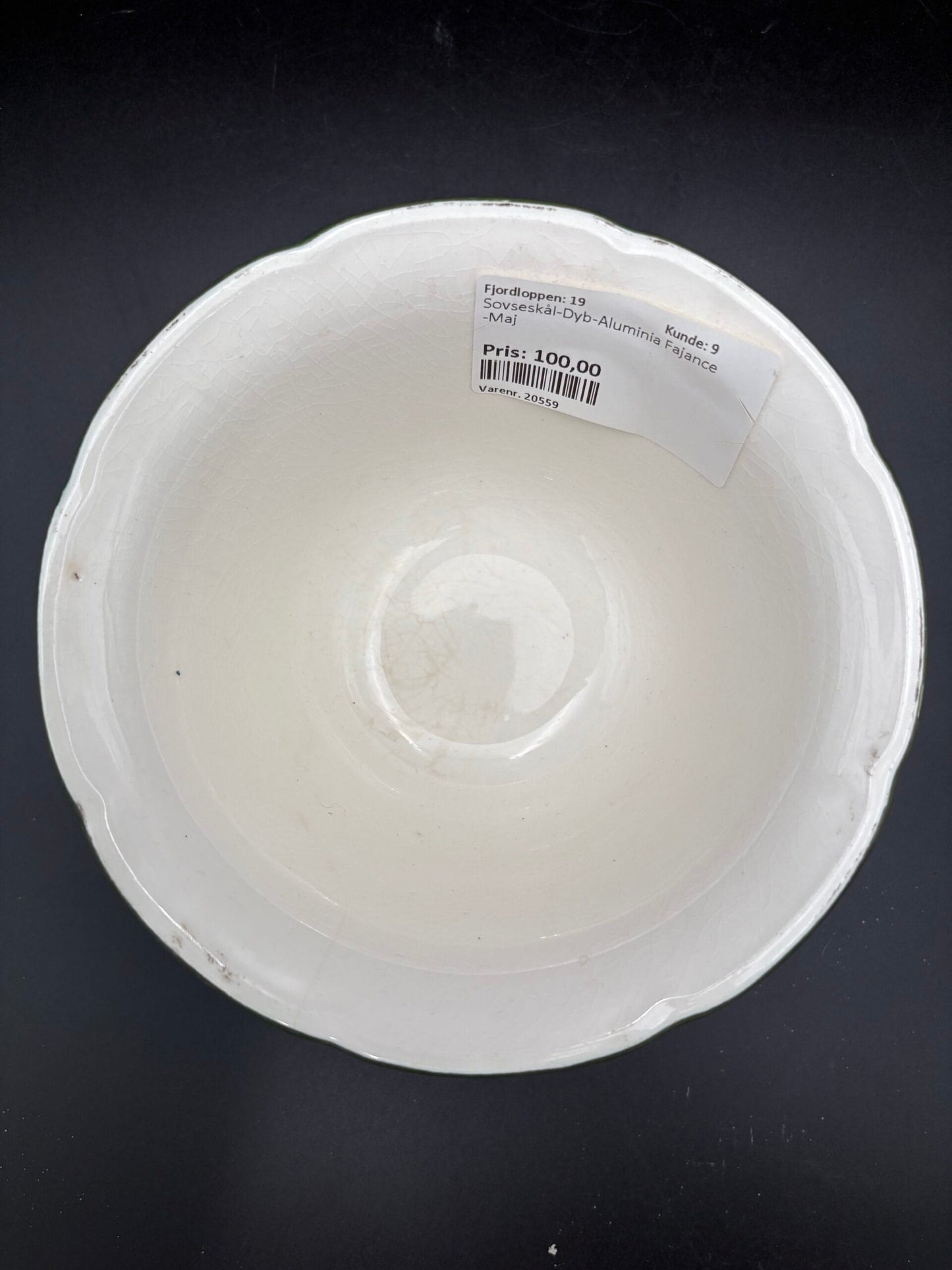 Aluminia fajance Maj Sovseskål, ca. ø17,5cm