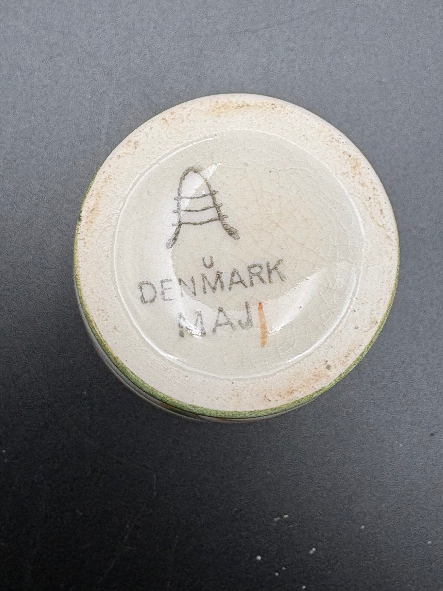 Aluminia fajance Maj Æggebæger, ca. ø5cm