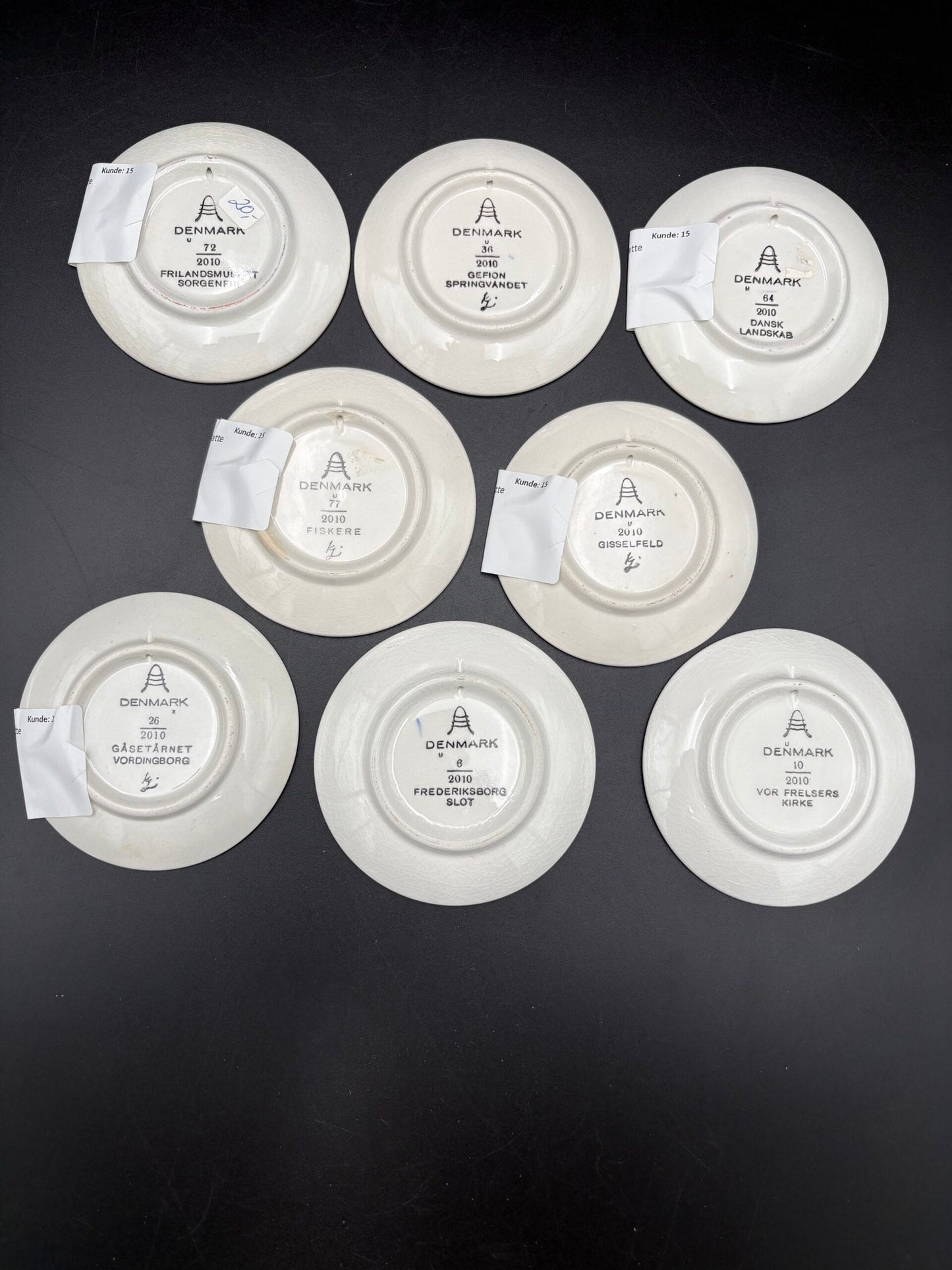 Aluminia fajance Små platter ø8,5cm / stk.