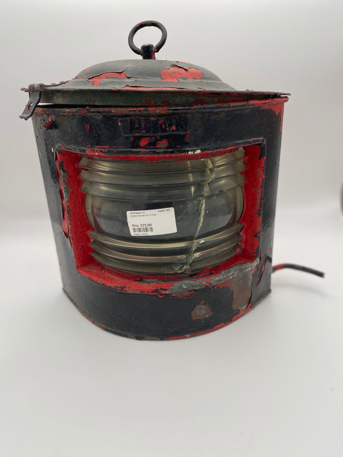 Gammel skibslanterne i kobber