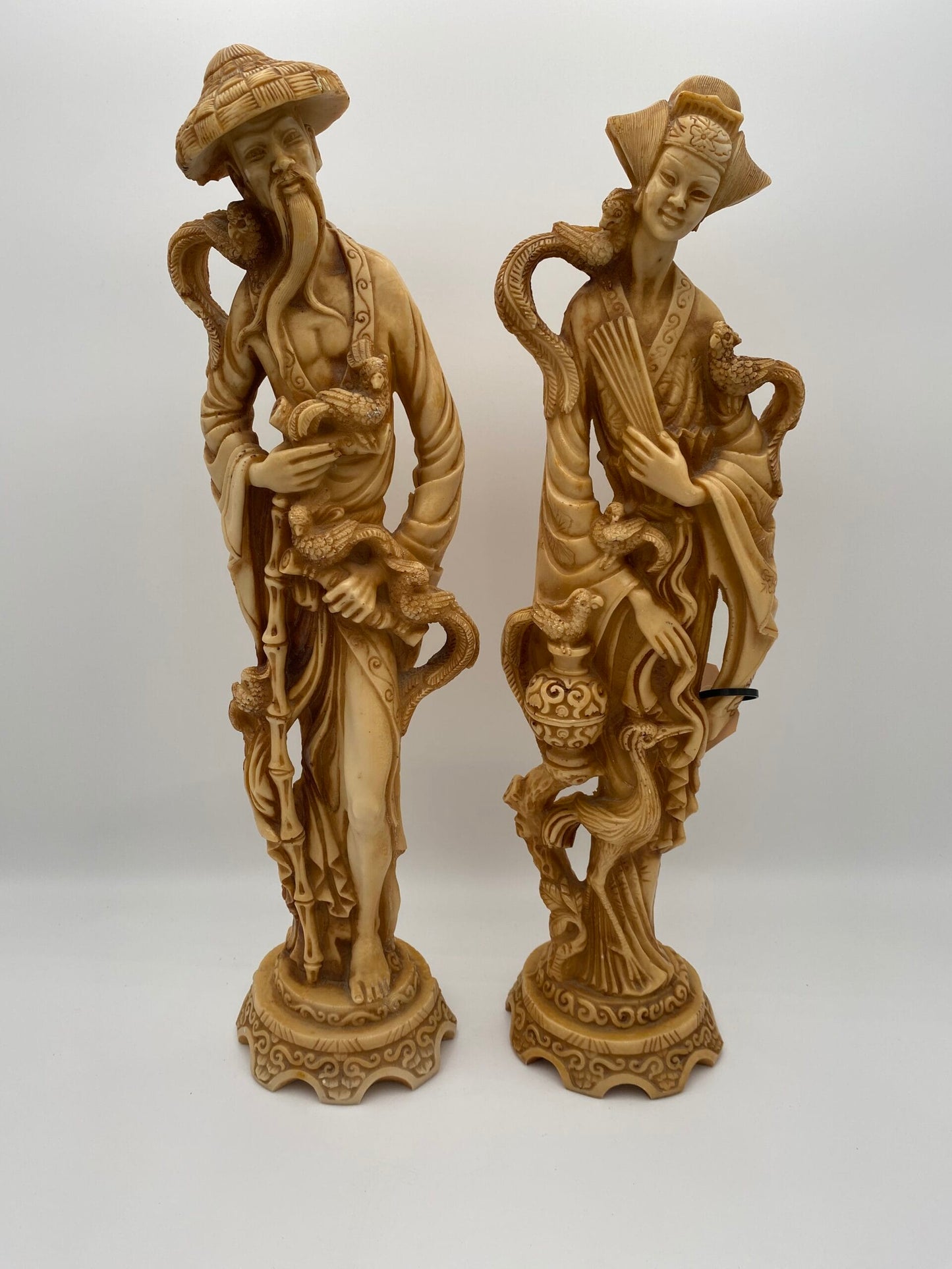 Store gamle Japanske figurer, Mand og kvinde